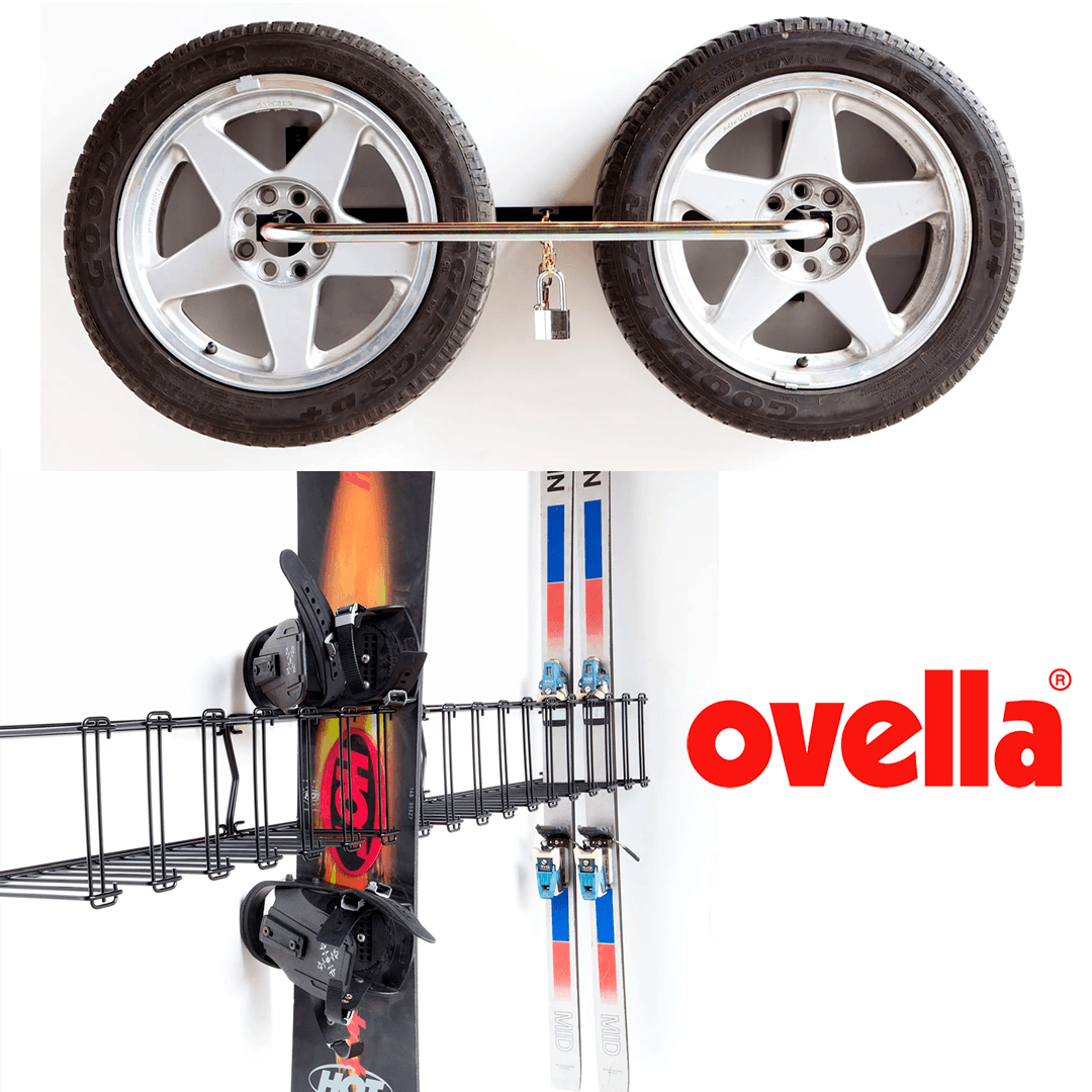 <p data-block-key="6h0q6">Ovella® PST-4 -rengasteline, lukittava ja Ovella® SkiRack STM-5 -suksiteline (seinämalli)</p>